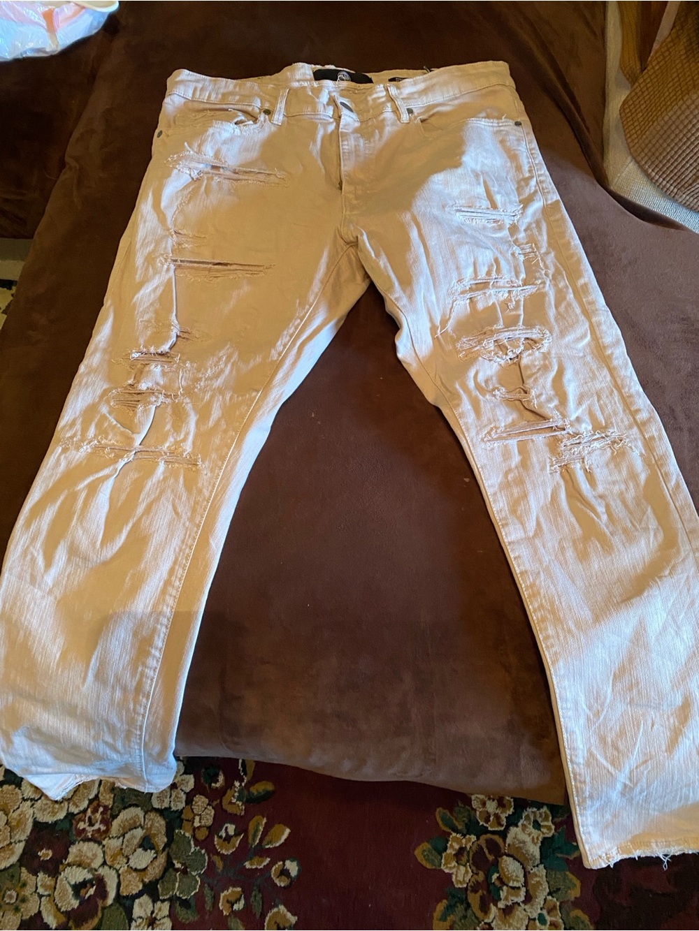 Jordan Craig White Distressed Slim Jeans
